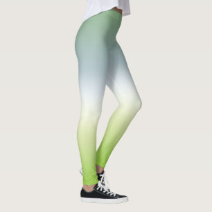 Summer Gradient Cool Blue Green Ombre Leggings