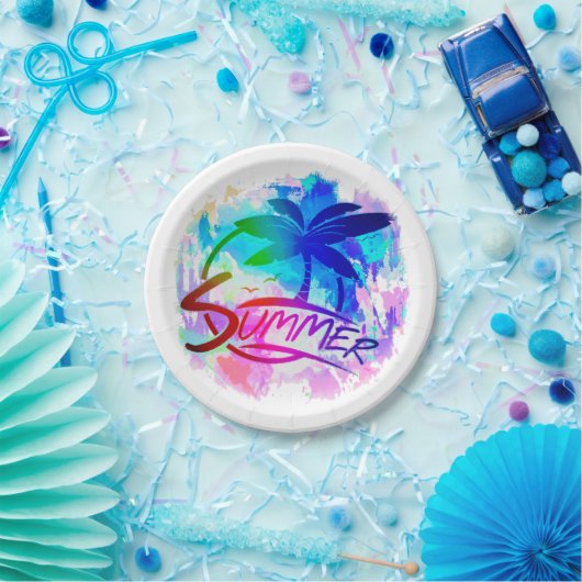 Summer graphic papieren bordje (Feest)