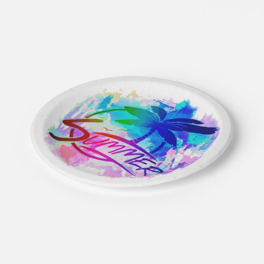 Summer graphic papieren bordje (Gekanteld)