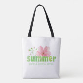 Summer Grateful Blessed Pink Flower Waterverf Tote Bag (Achterkant)