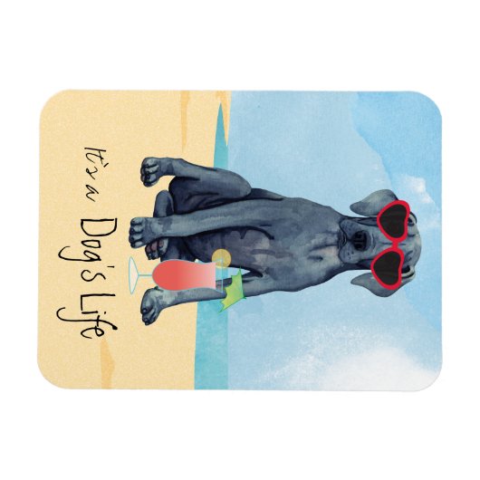 Summer Great Dane Magnet Magneet (Horizontaal)