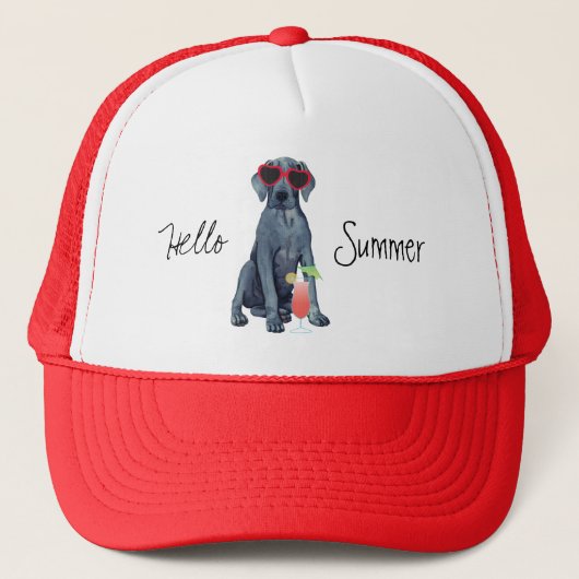 Summer Great Dane Trucker Hat Trucker Pet (Voorkant)