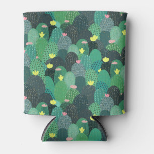 Summer Green Blauwgroen Cactus & Gold stippen Cute Blikjeskoeler