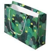 Summer Green Blauwgroen Cactus Gold stippen Cute D Groot Cadeauzakje (Voorkant Gekanteld)