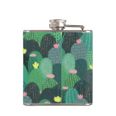 Summer Green Blauwgroen Cactus Gold stippen Cute D Heupfles (Achterkant)