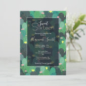 Summer Green Blauwgroen Cactus Gold stippen Cute D Kaart (Staand voorkant)