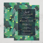 Summer Green Blauwgroen Cactus Gold stippen Cute D Kaart (Voorkant / Achterkant)