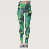 Summer Green Blauwgroen Cactus Gold stippen Cute D Leggings (Voorkant)