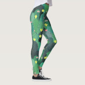 Summer Green Blauwgroen Cactus Gold stippen Cute D Leggings (Rechts)