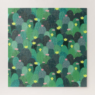 Summer Green Blauwgroen Cactus Gold stippen Cute D Legpuzzel