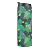 Summer Green Blauwgroen Cactus Gold stippen Cute D Thermosbeker (Geroteerd rechts)