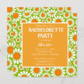 Summer Green en Sinaasappel Retro Daisy Bacheloret Kaart (Voorkant / Achterkant)
