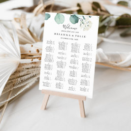Summer Green Eucalyptus Alfabetical Seat Chart Poster