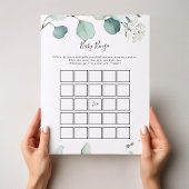 Summer Green Eucalyptus Baby Bingo Shower Game