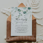 Summer Green Eucalyptus Elopement Reception Kaart