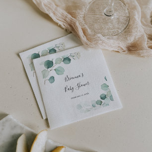 Summer Green Eucalyptus Foliage Baby shower Servet