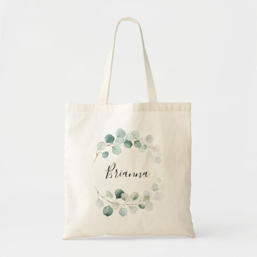 Summer Green Eucalyptus Foliage Bridesmaid Tote Bag (Voorkant)