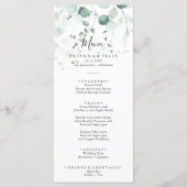 Summer Green Eucalyptus Foliage Dinner Menu (Voorkant)