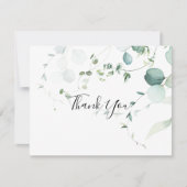 Summer Green Eucalyptus Foliage Flat Wedding Bedankkaart (Voorkant)