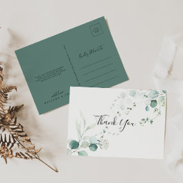 Summer Green Eucalyptus Foliage Hartelijk dank Briefkaart