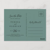 Summer Green Eucalyptus Foliage Save the Date Briefkaart (Achterkant)