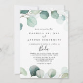 Summer Green Eucalyptus Foliage Spain Weddenschap Kaart (Voorkant)