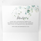 Summer Green Eucalyptus Foliage Weddenschap Drieluik Uitnodiging (Binnenzijde eerst)
