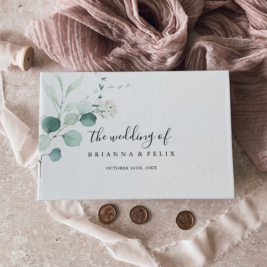 Summer Green Eucalyptus Foliage Weddenschap Gastenboek