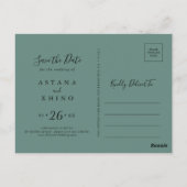 Summer Green Eucalyptus Horizontal Save the Date Briefkaart (Achterkant)