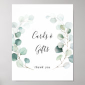 Summer Green Eucalyptus Kaarten and Gifts Sign Poster (Voorkant)