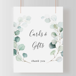 Summer Green Eucalyptus Kaarten and Gifts Sign Poster