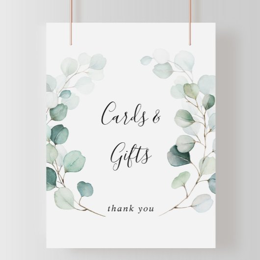 Summer Green Eucalyptus Kaarten and Gifts Sign Poster