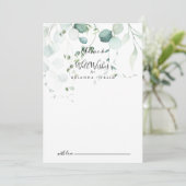 Summer Green Eucalyptus Leaf Wedding Well Wishes Advieskaart (Staand voorkant)