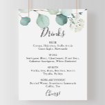 Summer Green Eucalyptus Wedding Drink Menu Sign Poster<br><div class="desc">Dit zomergroene eucalyptus bruiloft drink-menubord is perfect voor een eenvoudige bruiloft. Het ontwerp is voorzien van prachtige,  met de hand verfde waterverf groene eucalyptusbladeren,  die een inspirerende natuurlijke charme vormen.</div>