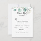 Summer Green Eucalyptus Wedding Menu Keuze RSVP (Voorkant)