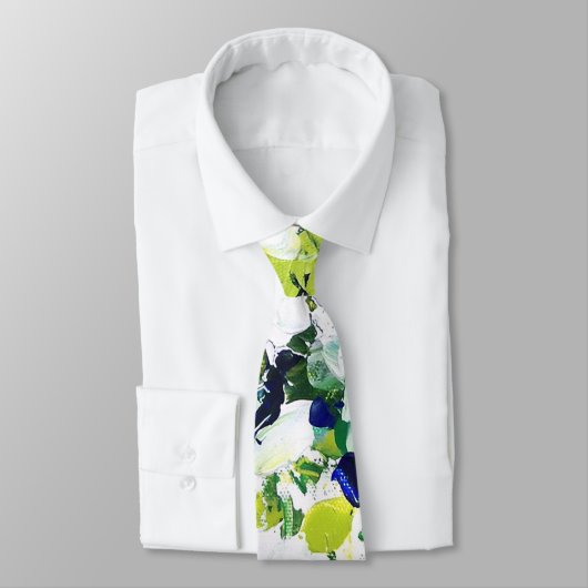 Summer Green Floral Print Stropdas (Gebonden)