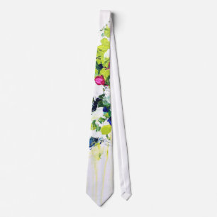Summer Green Floral Print Stropdas