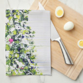 Summer Green Floral Tea Towel Theedoek (Quarter Fold)