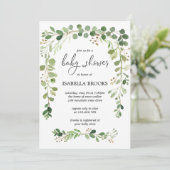 Summer Green leaf Baby shower Kaart (Staand voorkant)