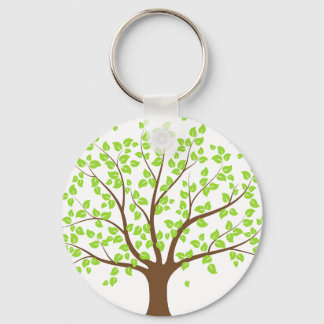 Summer Green Tree Button Sleutelhanger