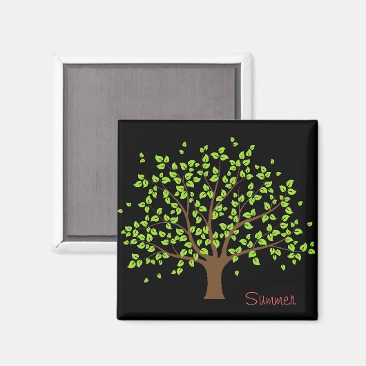 Summer Green Tree Magnet (Voorkant / Achterkant)