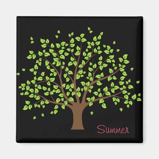 Summer Green Tree Magnet (Voorkant)