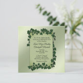 Summer Green Vines Wedding Invitation Kaart (Staand voorkant)