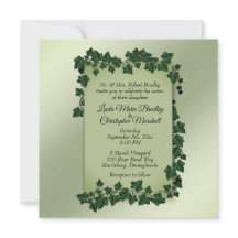 Summer Green Vines Wedding Invitation