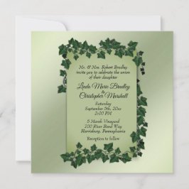Summer Green Vines Wedding Invitation Kaart