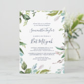 Summer Greenery Bat Mitzvah Kaart (Staand voorkant)