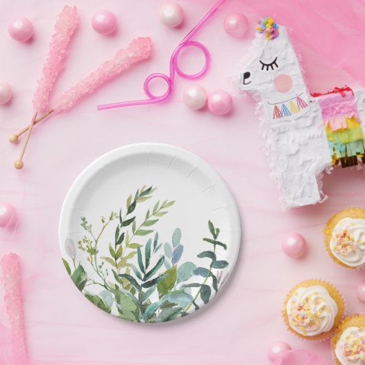 Summer Greenery Bouquet Wedding Papieren Bordje (Feest)