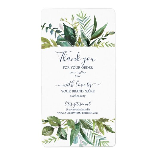Summer Greenery Business Shipping Labels (Voorkant)