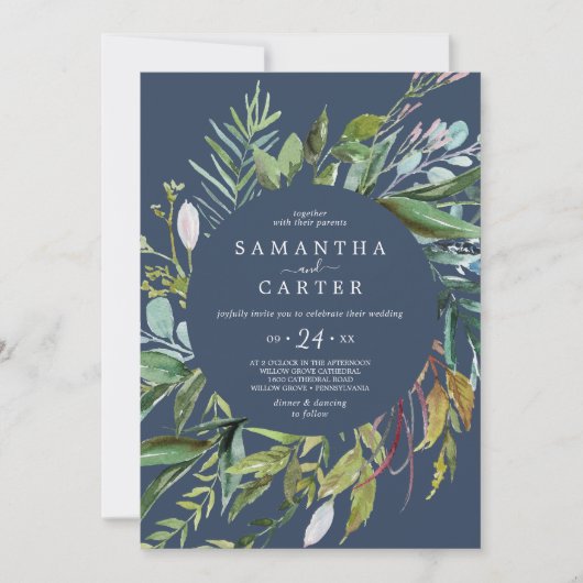 Summer Greenery | Casual uitnodiging voor een mari (Voorkant)