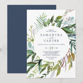 Summer Greenery Casual Wedding Invitation Kaart